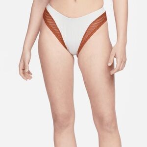 NWT NIKE Women's Cheeky Sling Bikini Swim Bottom In White Size Small